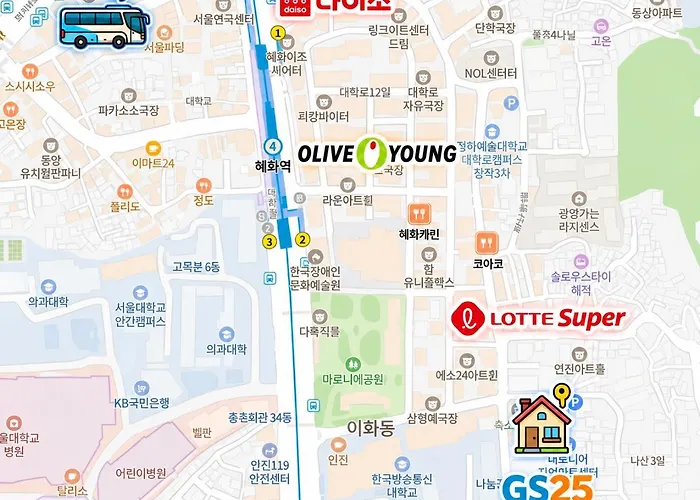 Apartment Hyehwa Station 5min , Private 2br